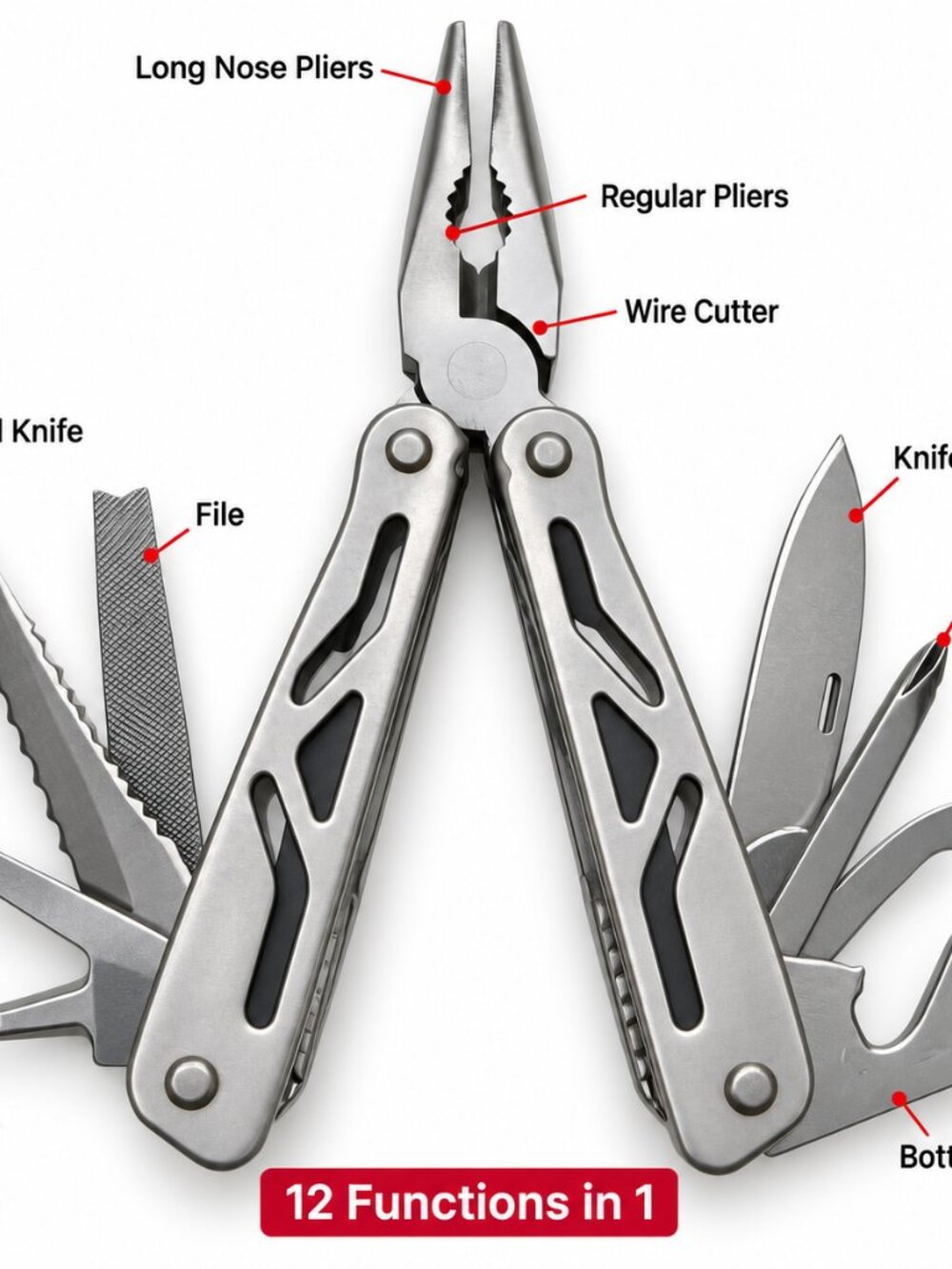 Compact Stainless Steel Multi-Tool |12 Lightweight Specialty Tool